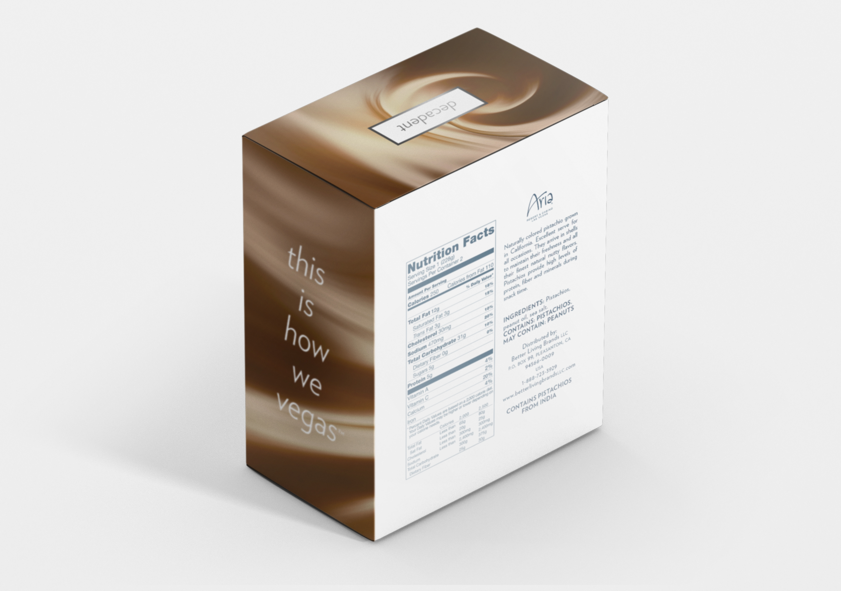 ARIA Resort and Casino Sky Suites almonds snack packaging
