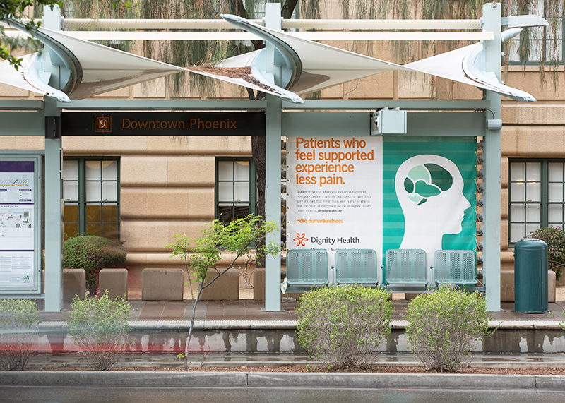 Dignity Health Science of Humankindness train station outdoor advertising