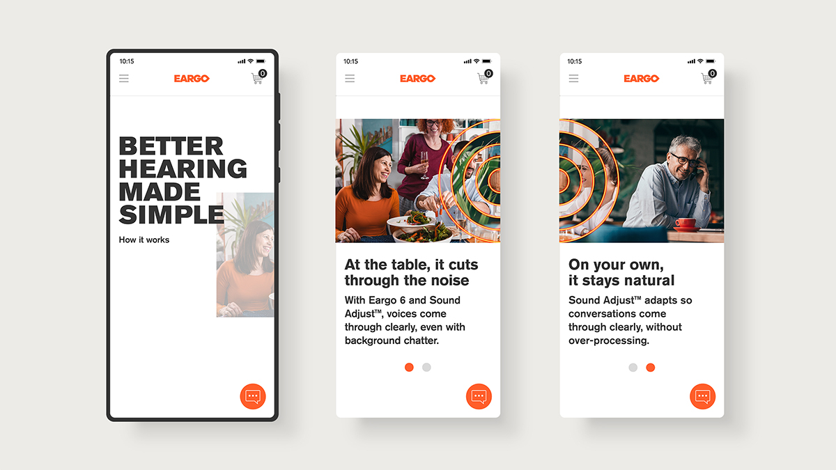 Eargo 6 mobile website of product page by Silky Szeto