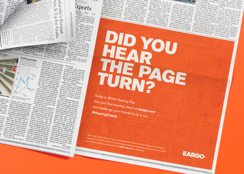 Eargo newspaper advertisement print ad