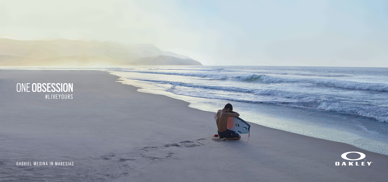 Oakley ‘One Obsession’ campaign featuring surfer Gabriel Medina on Maresias beach in Brazil