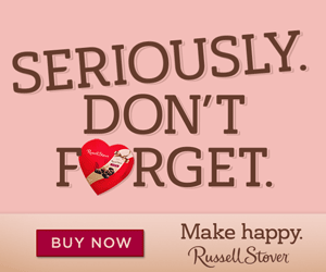 Russell Stover Don't Forget Valentine's Day animated web banner advertisement variation