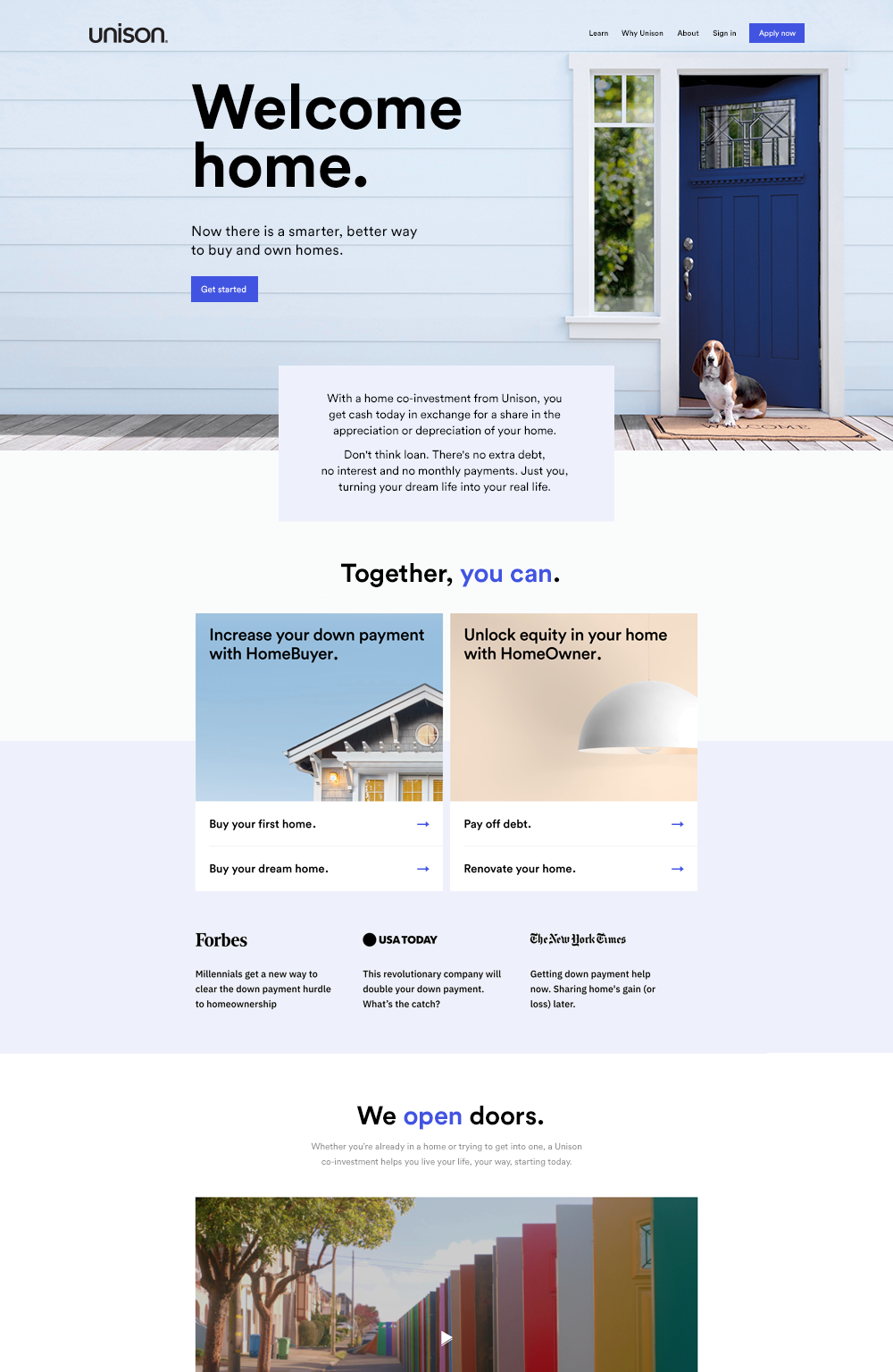 Unison website design showing the digital-first identity with accessible typography, clear hierarchy, and intuitive navigation